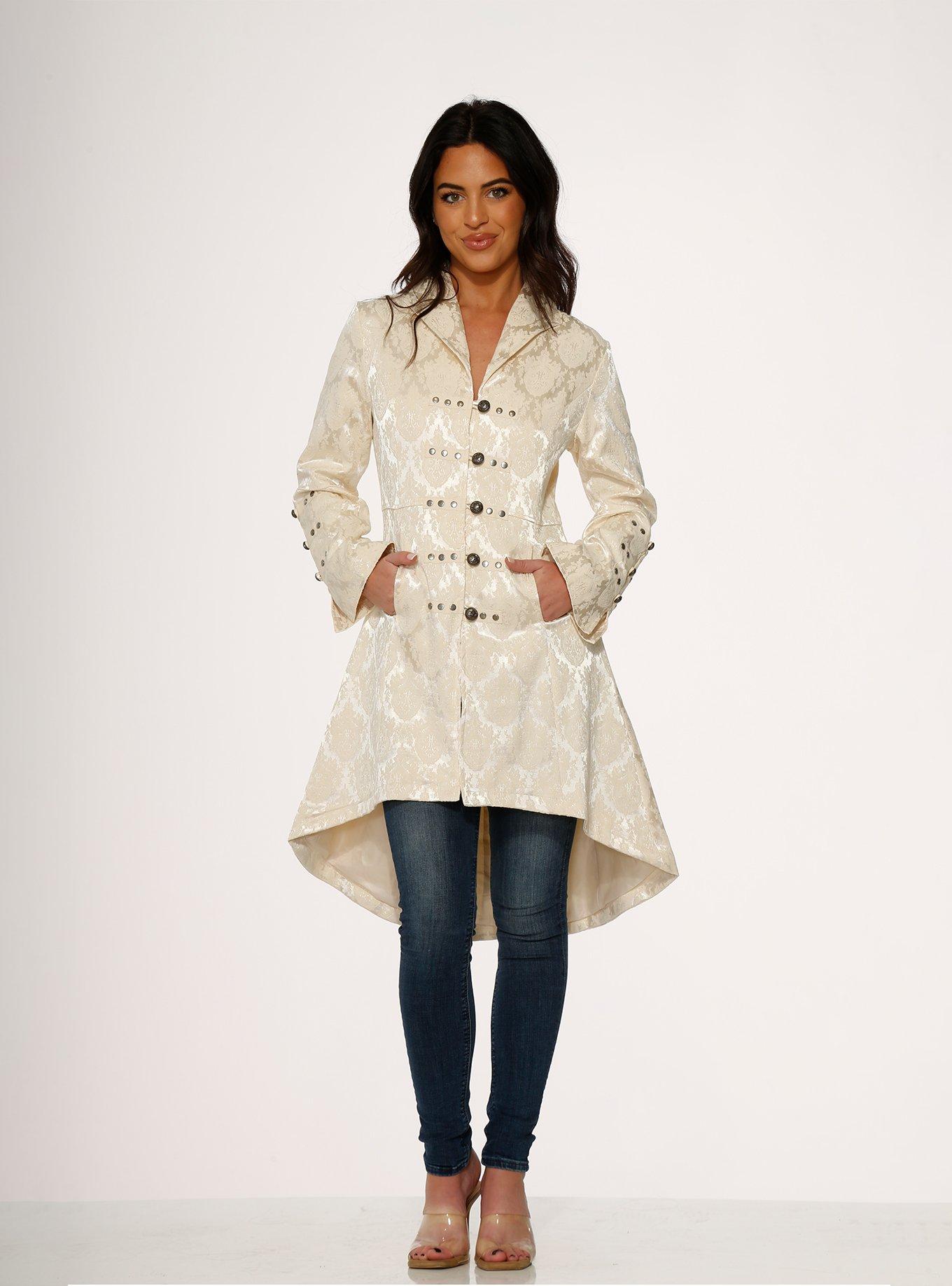 ORCHIDBLOOM Off-White Brocade Coat