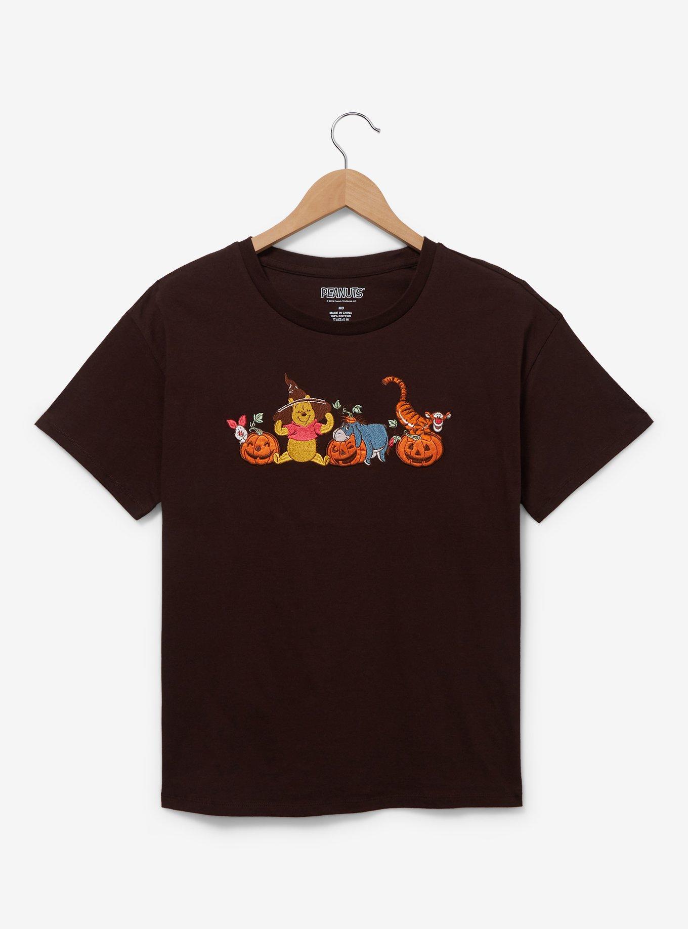 Disney Winnie the Pooh Halloween Embroidered Women's T-Shirt — BoxLunch Exclusive, PURPLE, hi-res