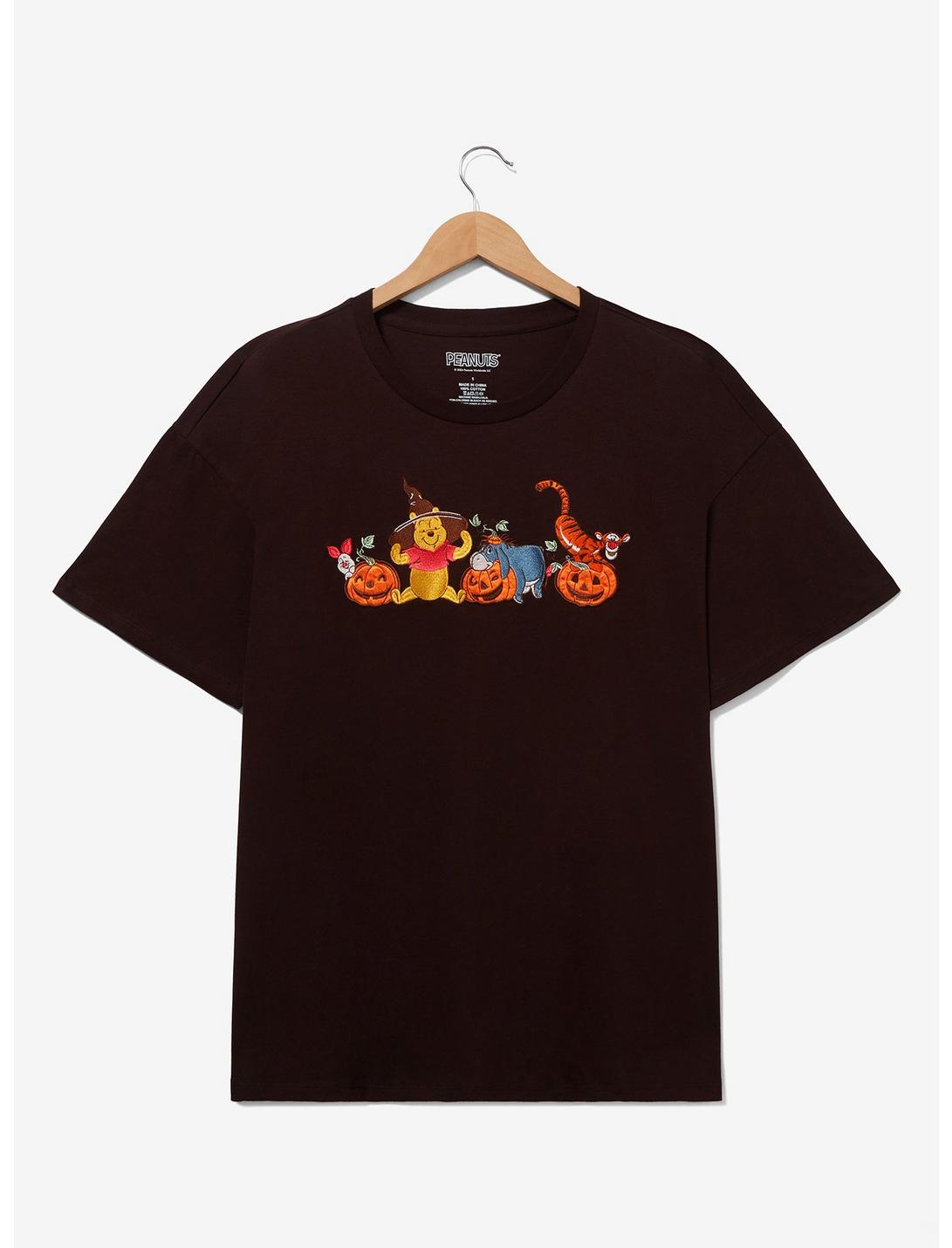 Disney Winnie the Pooh Halloween Embroidered Women's Plus Size T-Shirt — BoxLunch Exclusive, PURPLE, hi-res