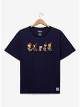 Peanuts Charlie Brown and Friends Trick-or-Treat Embroidered Women's Plus Size T-Shirt — BoxLunch Exclusive, NAVY, hi-res