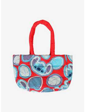 Disney Stitch Chibi Face Puffy Tote Bag, , hi-res