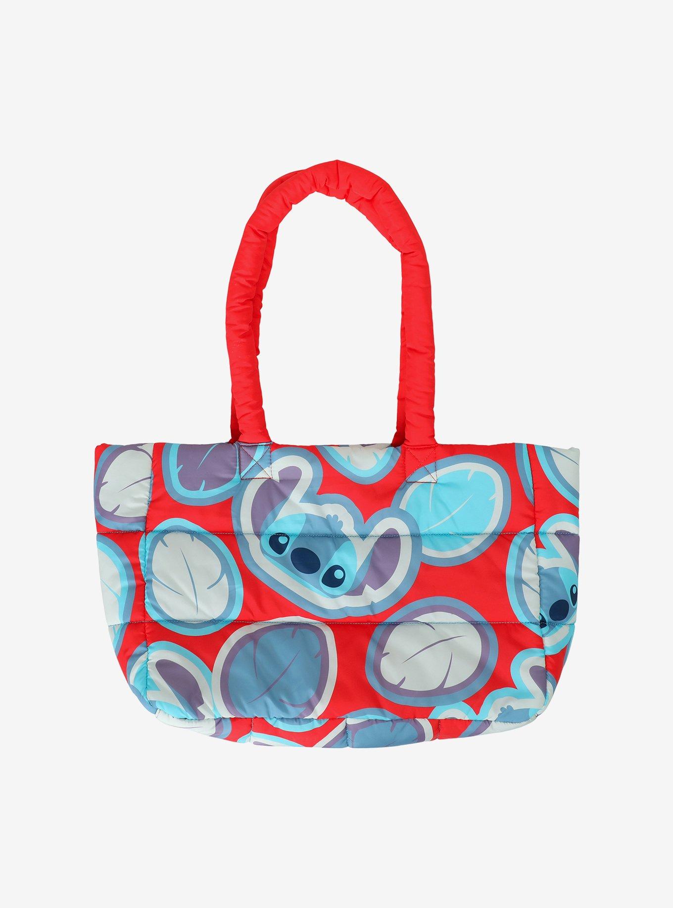 Disney Stitch Chibi Face Puffy Tote Bag, , hi-res