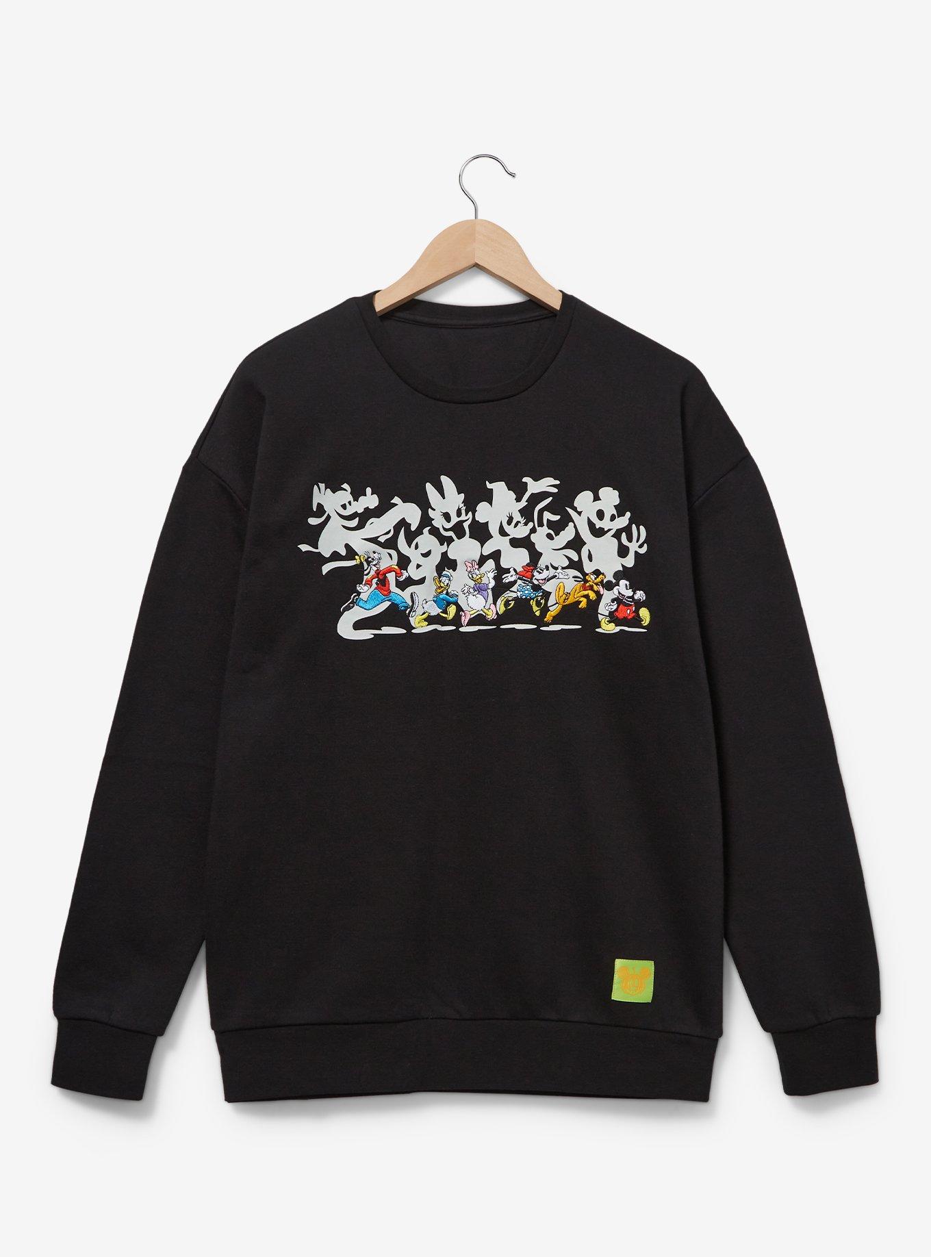 Disney Mickey & Friends Glow-in-the-Dark Ghost Sweatshirt — BoxLunch Exclusive, BLACK, hi-res