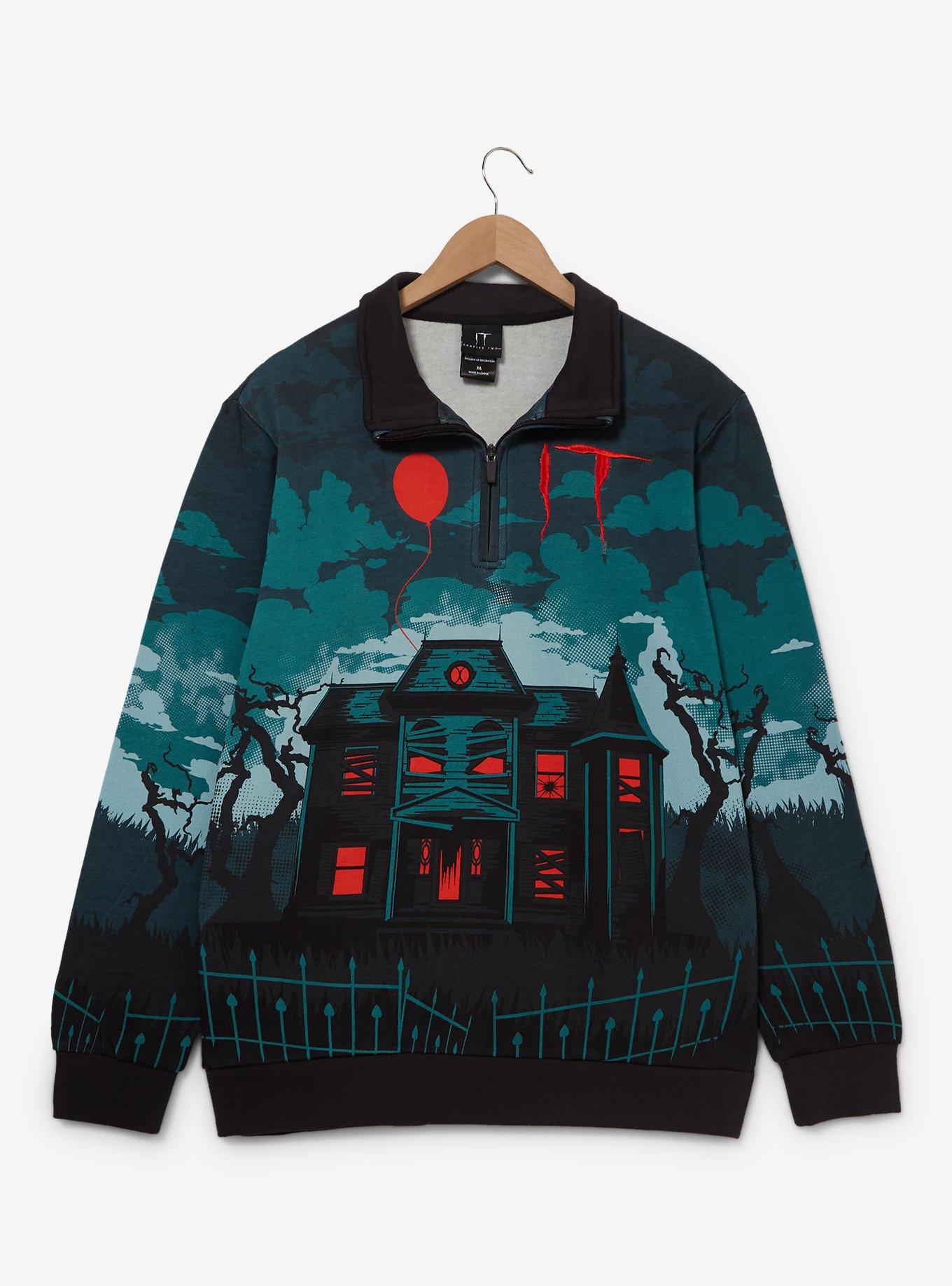 It House Scenic Quarter Zip Sweatshirt &mdash; BoxLunch Exclusive, GREEN  BLACK, hi-res