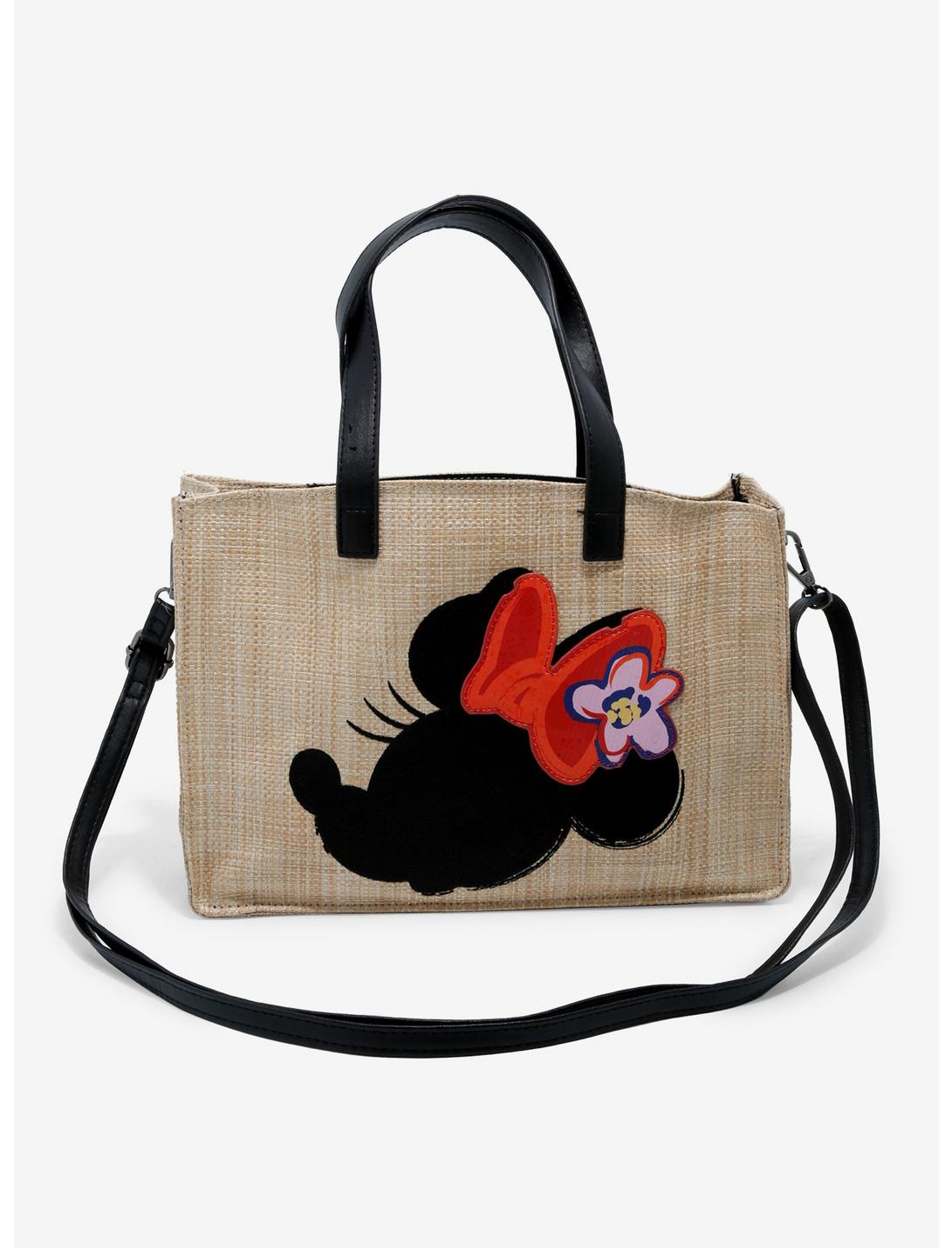 Disney Minnie Mouse Burlap Tote Bag, , hi-res