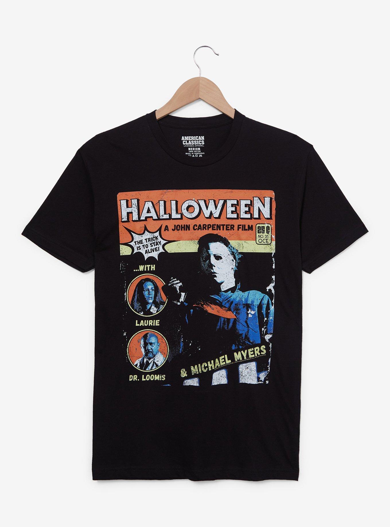 Halloween Michael Myers Comic Cover T-Shirt - BoxLunch Exclusive, BLACK, hi-res