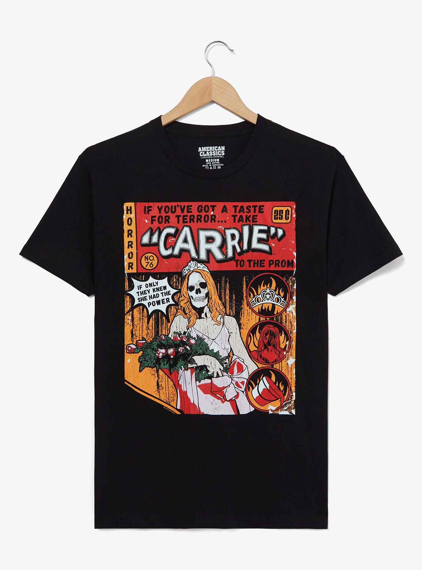 Carrie Comic Cover T-Shirt - BoxLunch Exclusive, BLACK, hi-res