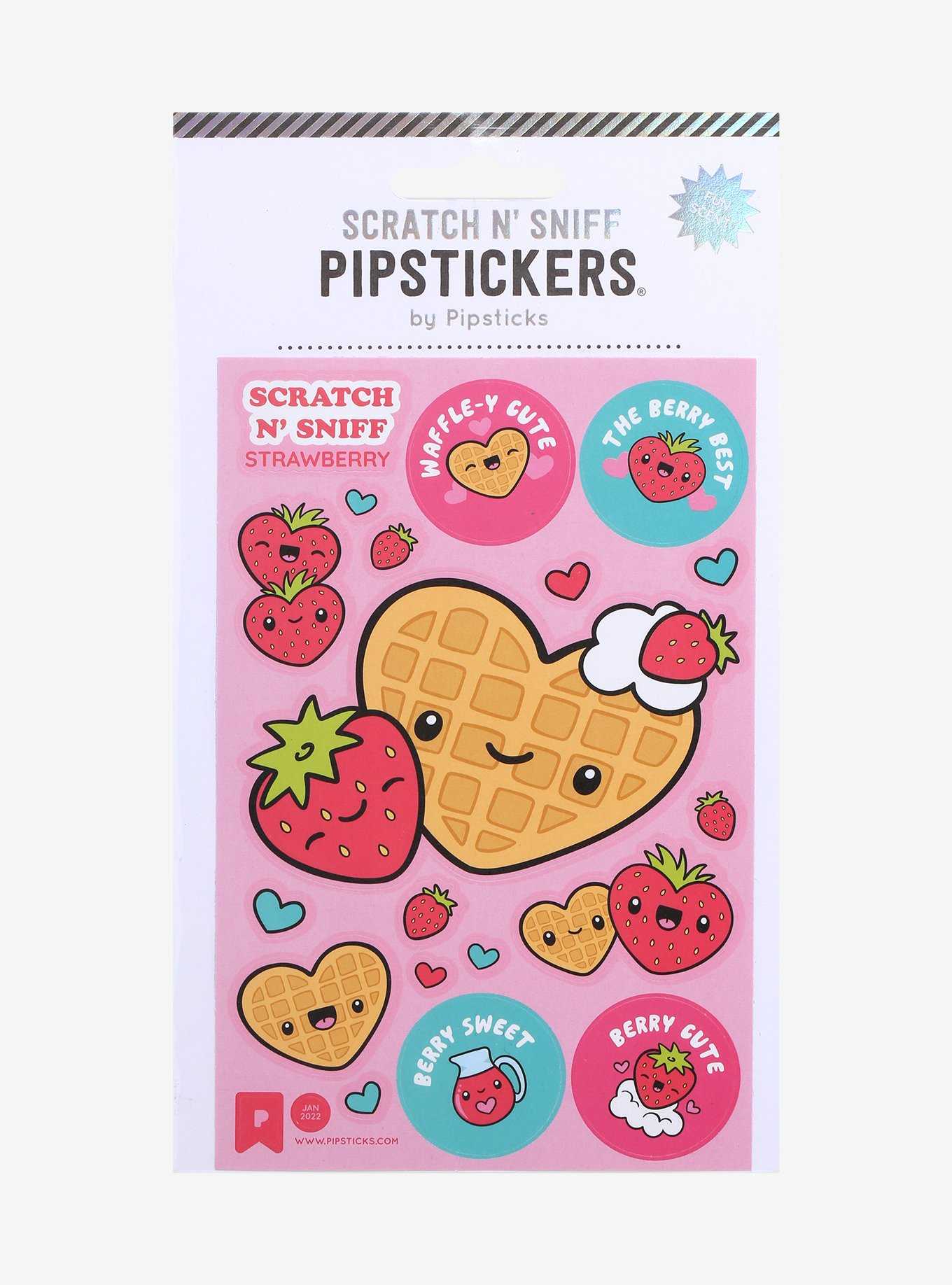Pipsticks Strawberry Waffle Scratch N' Sniff Sticker Sheet, , hi-res