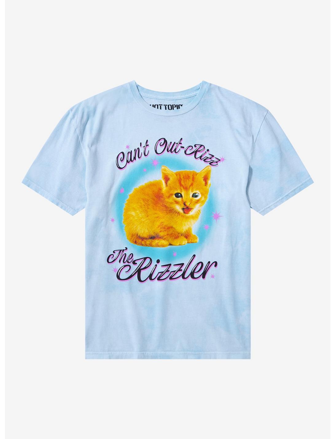 Kitten The Rizzler Blue Wash T-Shirt, MULTI, hi-res