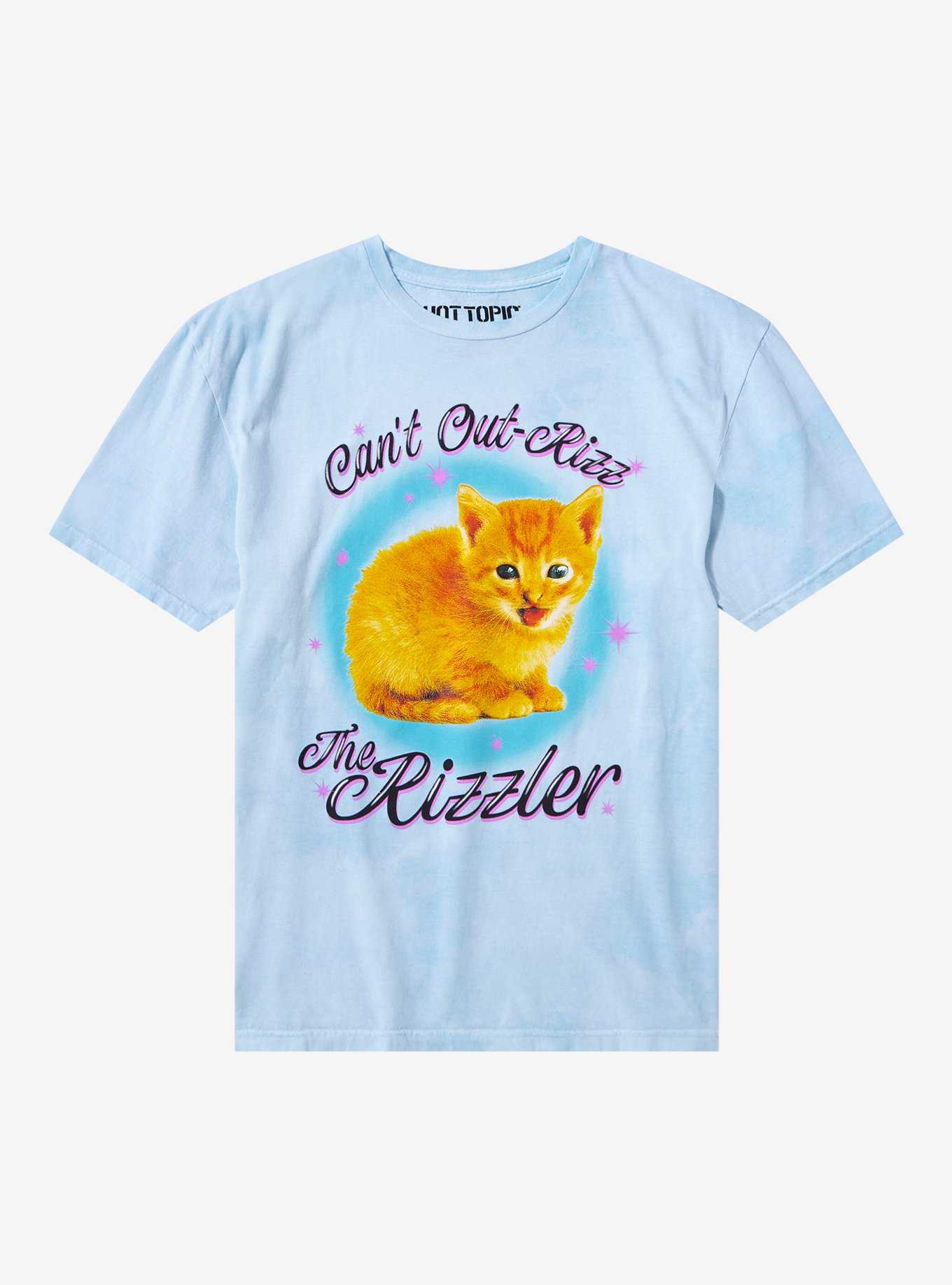 Kitten The Rizzler Blue Wash T-Shirt, , hi-res