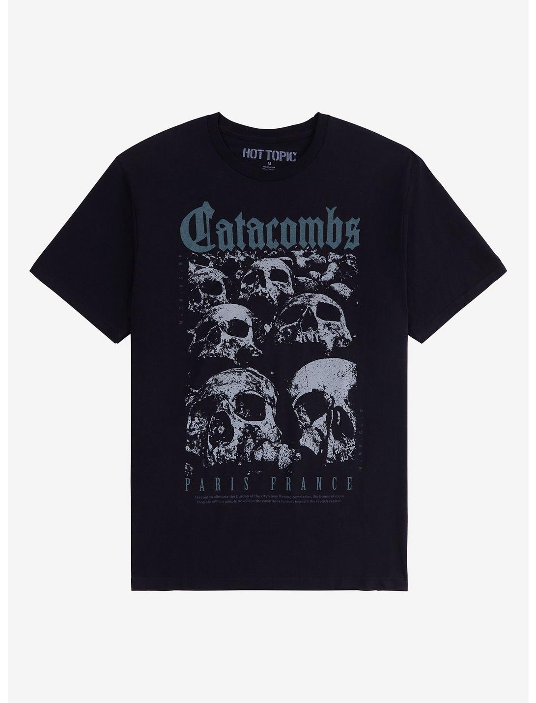 Catacombs Paris Skulls T-Shirt, BLACK, hi-res