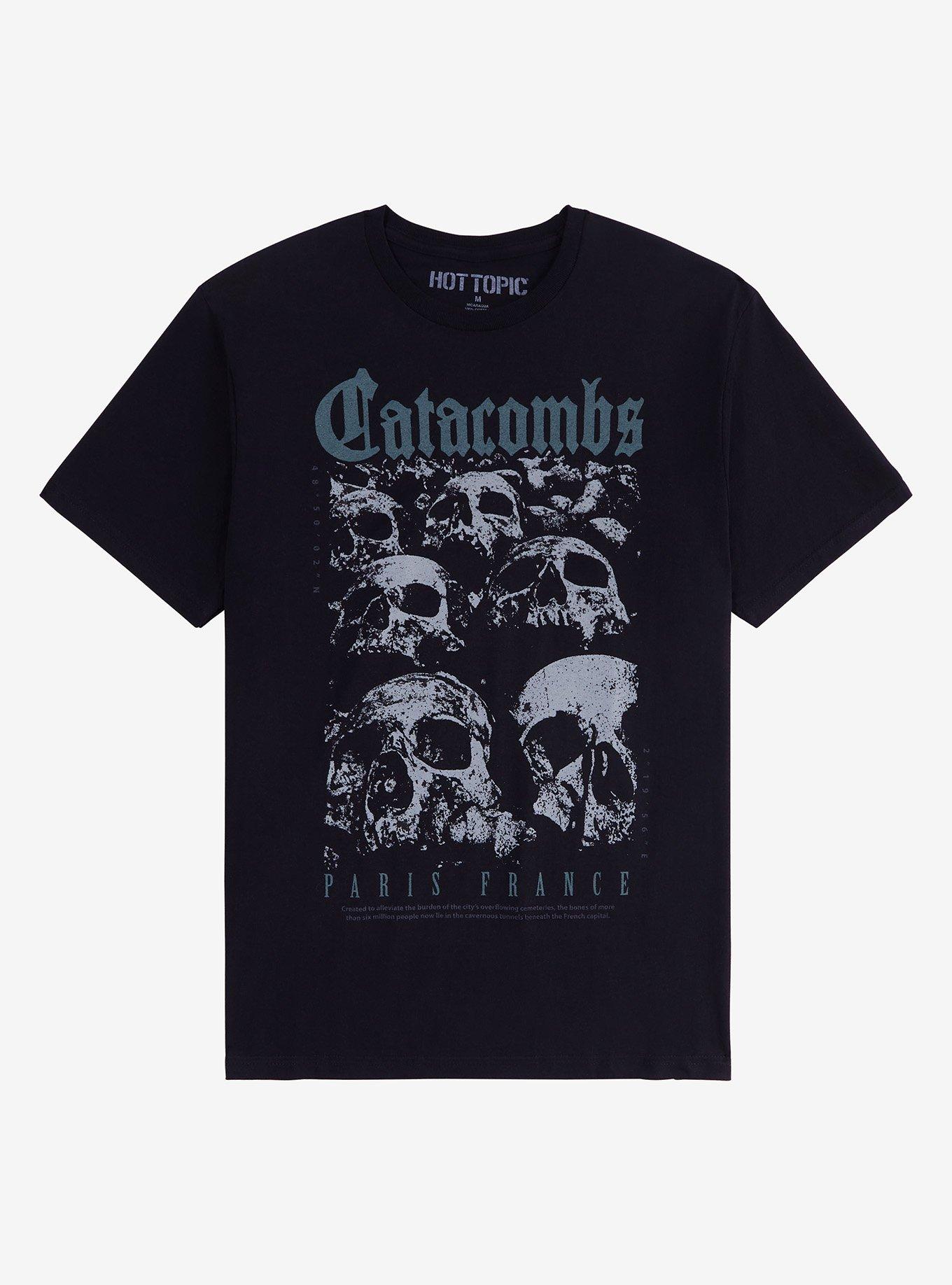 Catacombs Paris Skulls T-Shirt, BLACK, hi-res