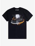 Flaming Grim Reaper Car T-Shirt, BLACK, hi-res