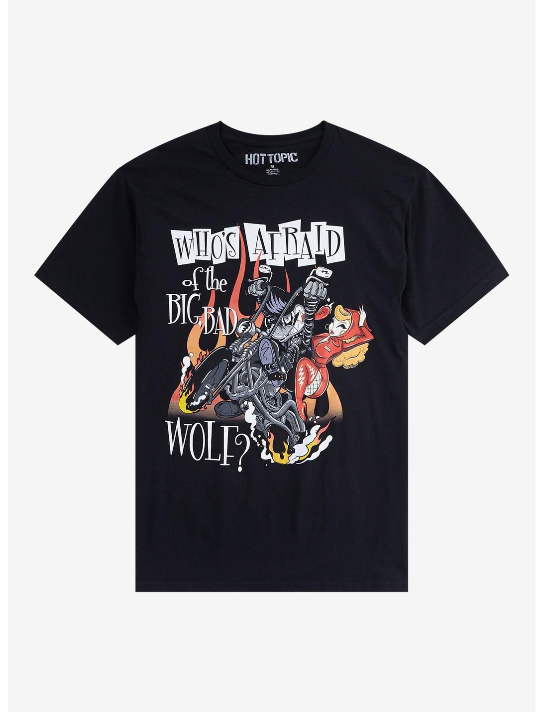 Big Bad Wolf Motorcycle T-Shirt, BLACK, hi-res