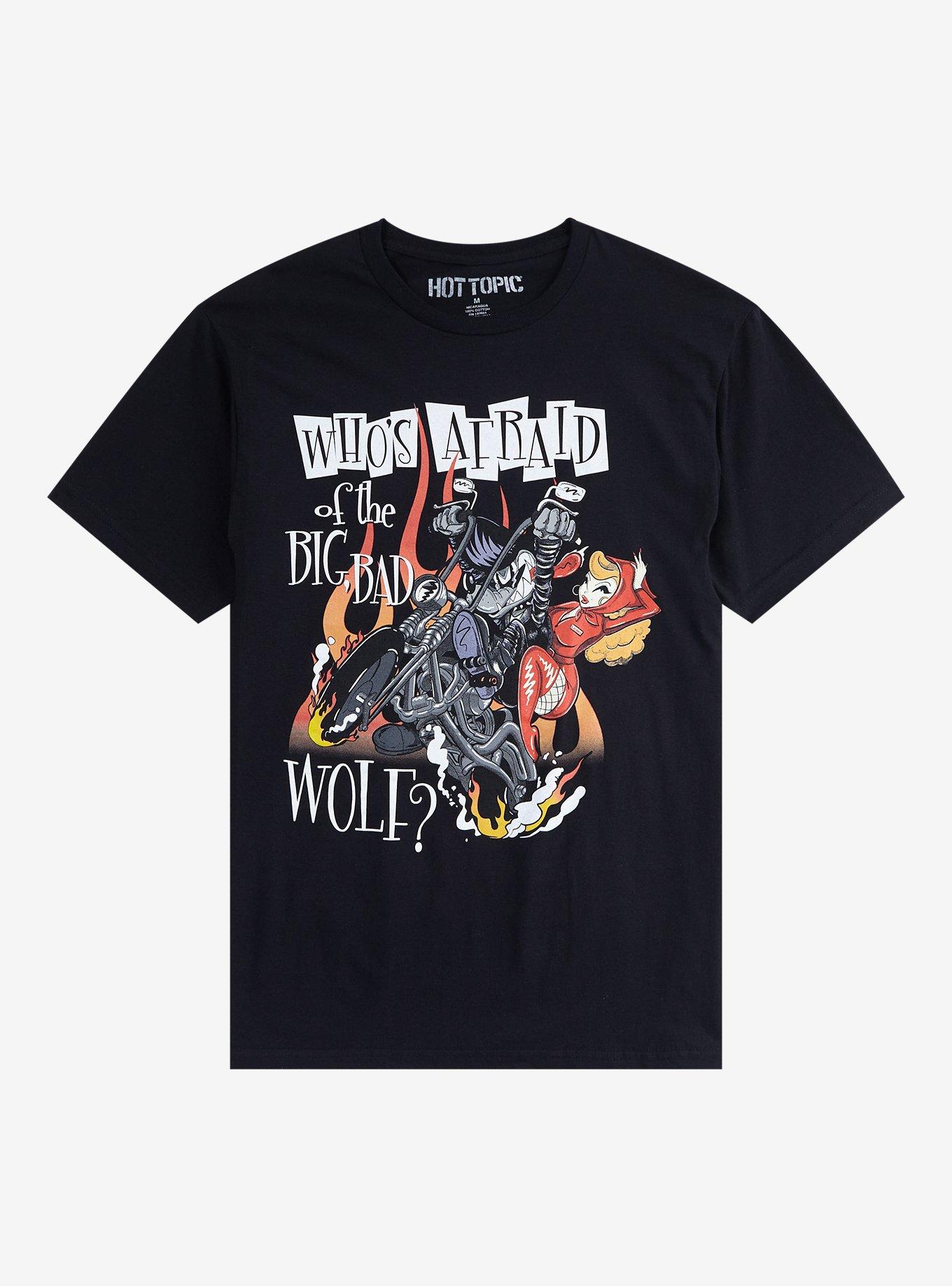 Big Bad Wolf Motorcycle T-Shirt, BLACK, hi-res