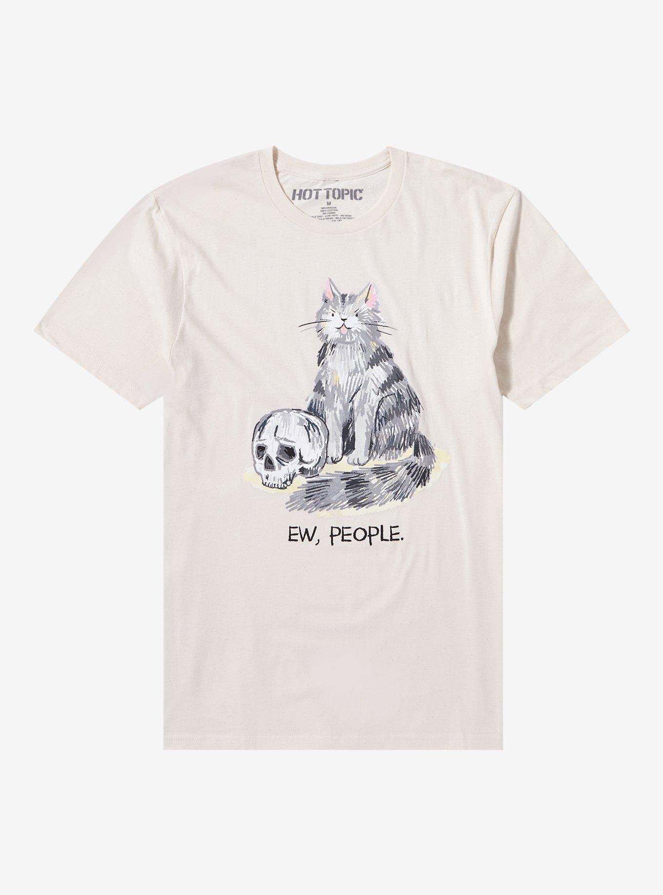 Ew People Cat Skull T-Shirt, SAND, hi-res
