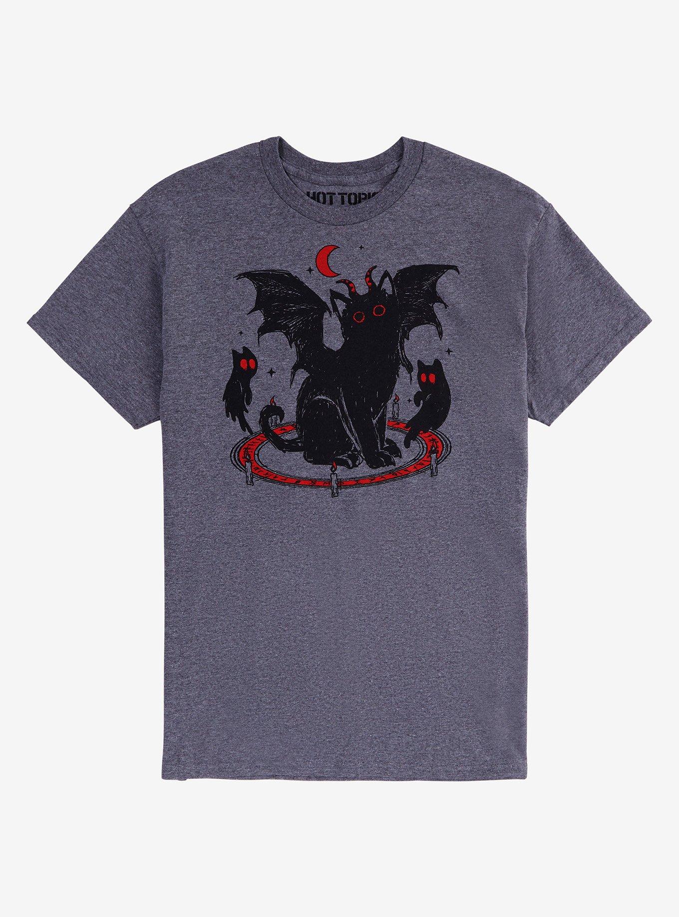 Demon Kitty Seance T-Shirt, HEATHER GREY, hi-res