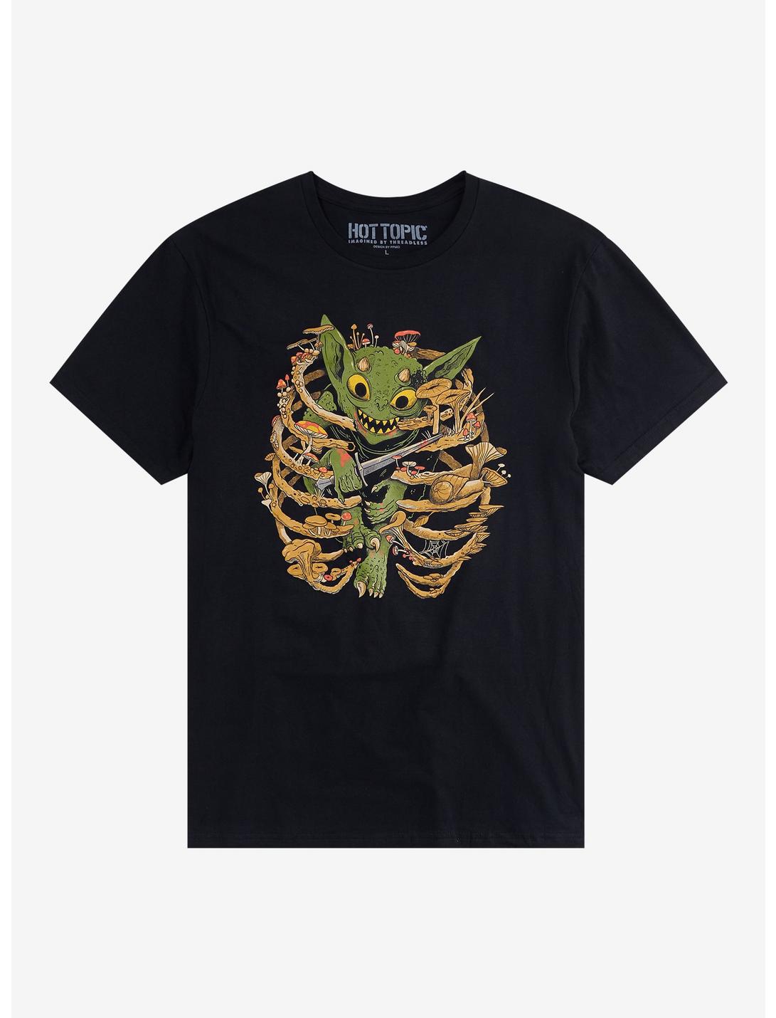 Goblin Rib Cage T-Shirt By PPMid, BLACK, hi-res