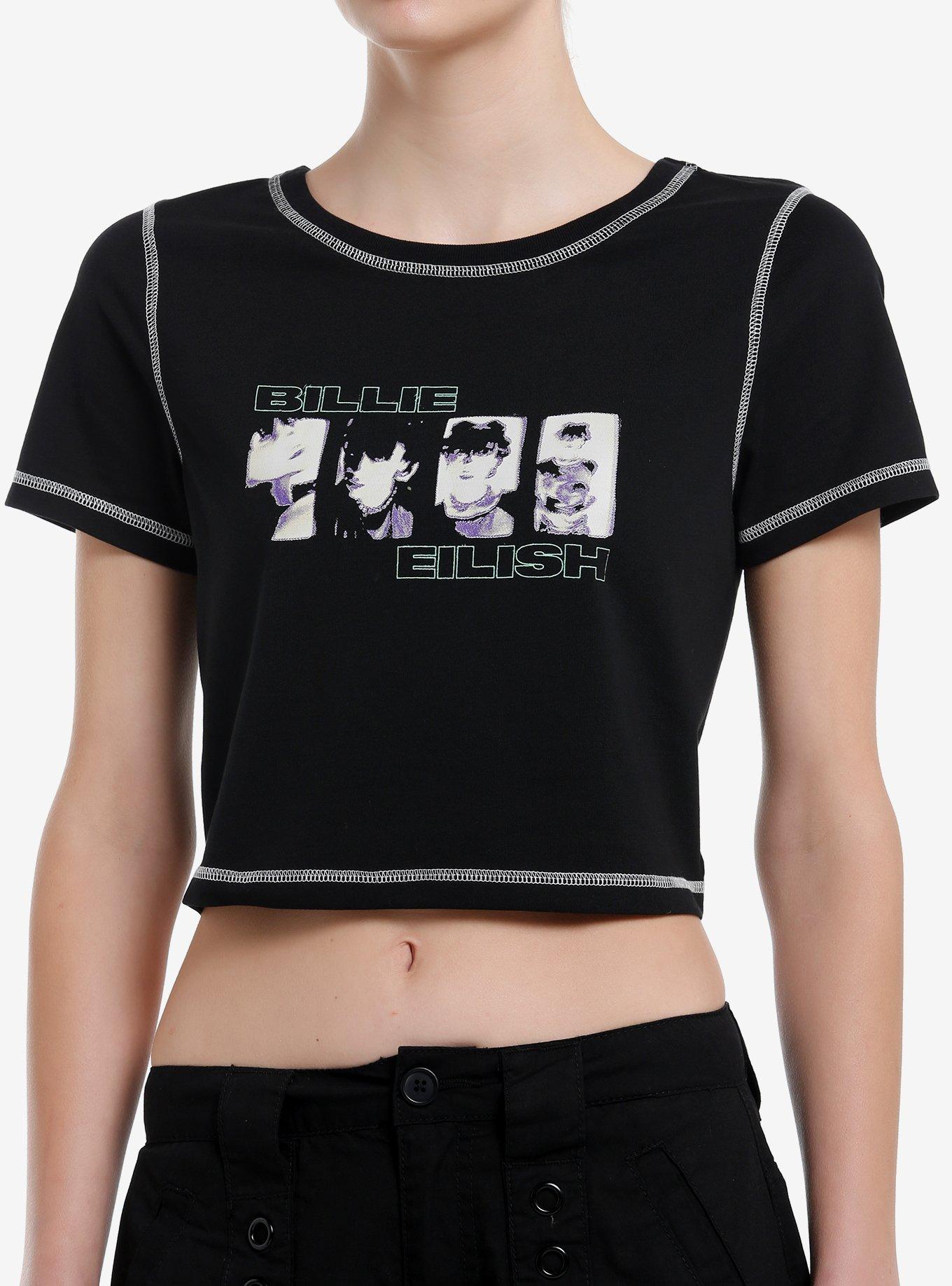 Billie Eilish Blurry Faces Girls Baby T-Shirt, BLACK, hi-res