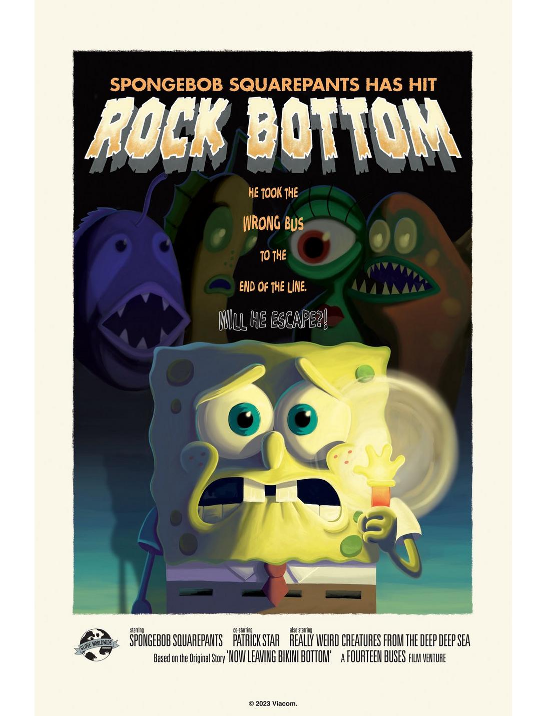 SpongeBob SquarePants Rock Bottom Poster, WHITE, hi-res