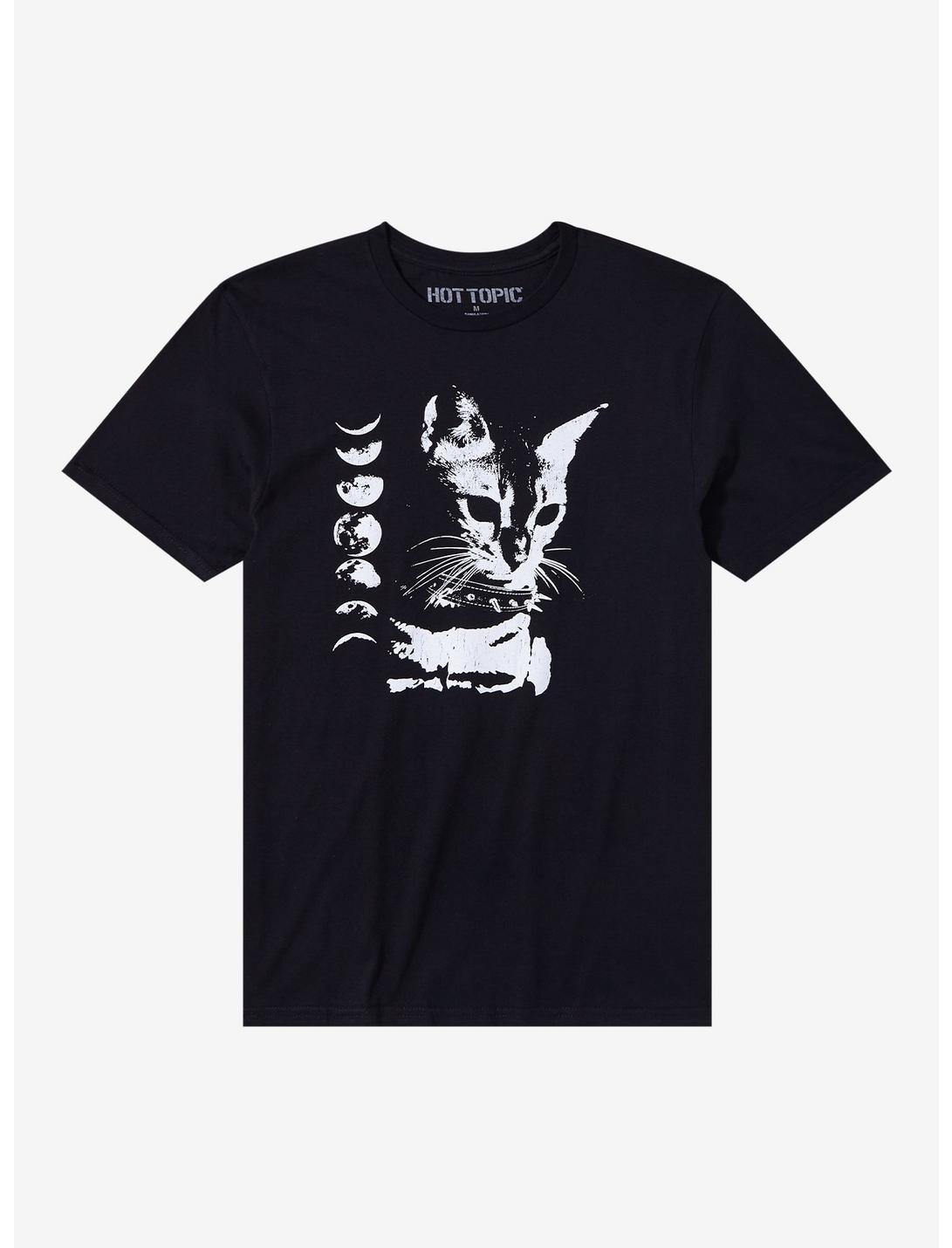 Cat Moon Phase T-Shirt, BLACK, hi-res
