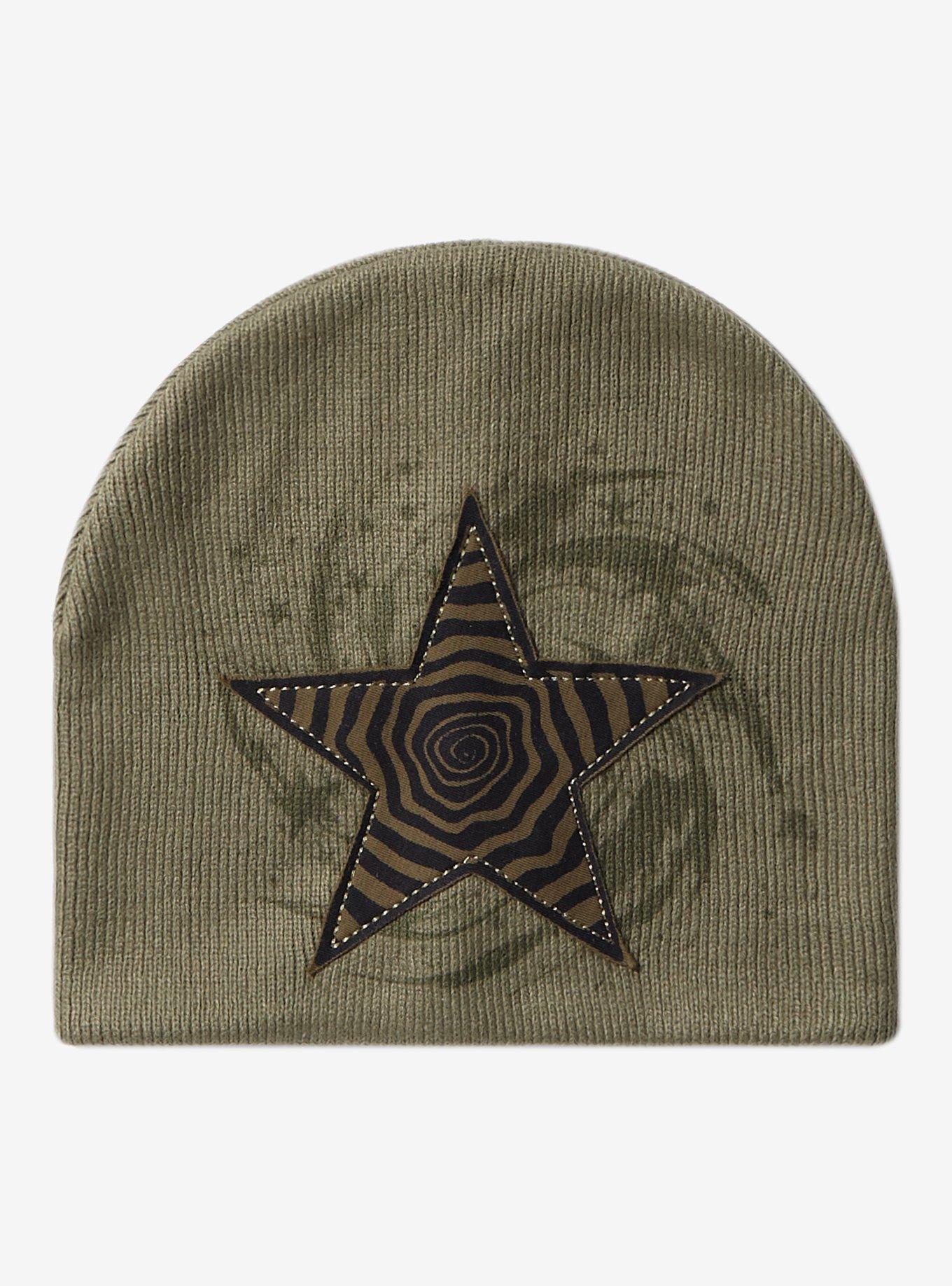 Green Star Swirl Grunge Beanie, , hi-res