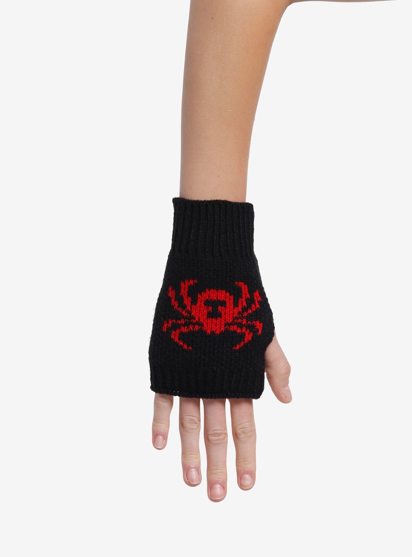 Red Spider Fingerless Gloves, , hi-res