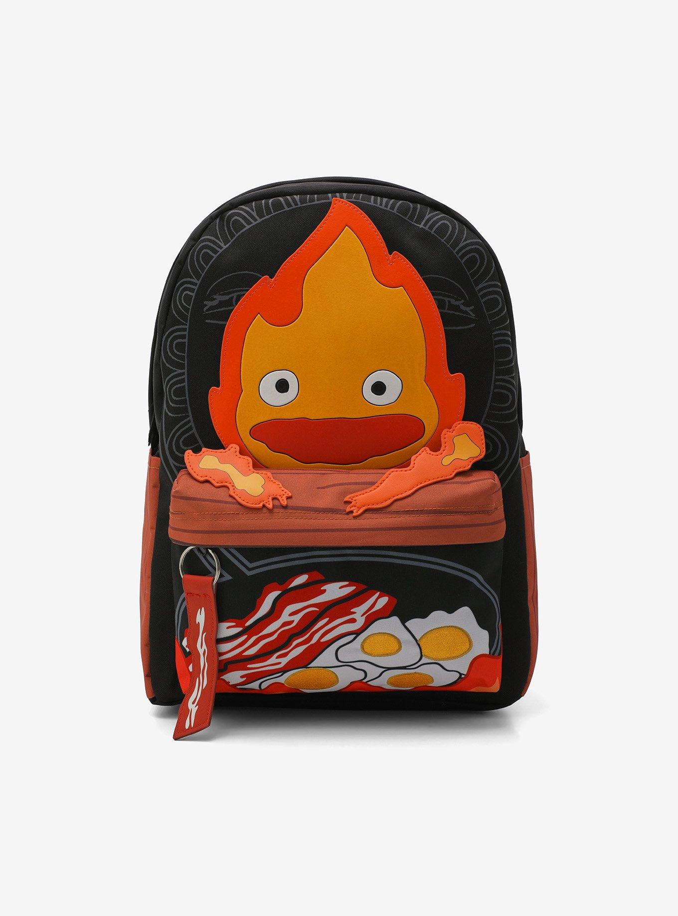 howl's moving castle calcifer mini backpack Amazon.com | Loungefly Studio Ghibli® Print BROWN NONE the Skater Lunch Drawstring Bag features a convenient drawstring closure and an adjustable belt for comfortable wear Studio Ghibli Howl's Moving Castle