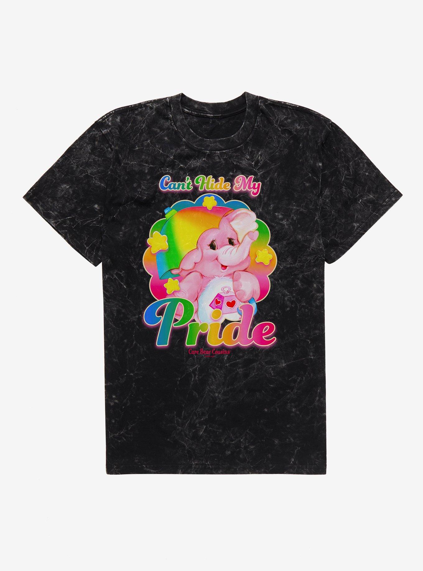 Care Bear Cousins Lotsa Heart Elephant Can't Hide My Pride Mineral Wash T-Shirt, BLACK MINERAL WASH, hi-res