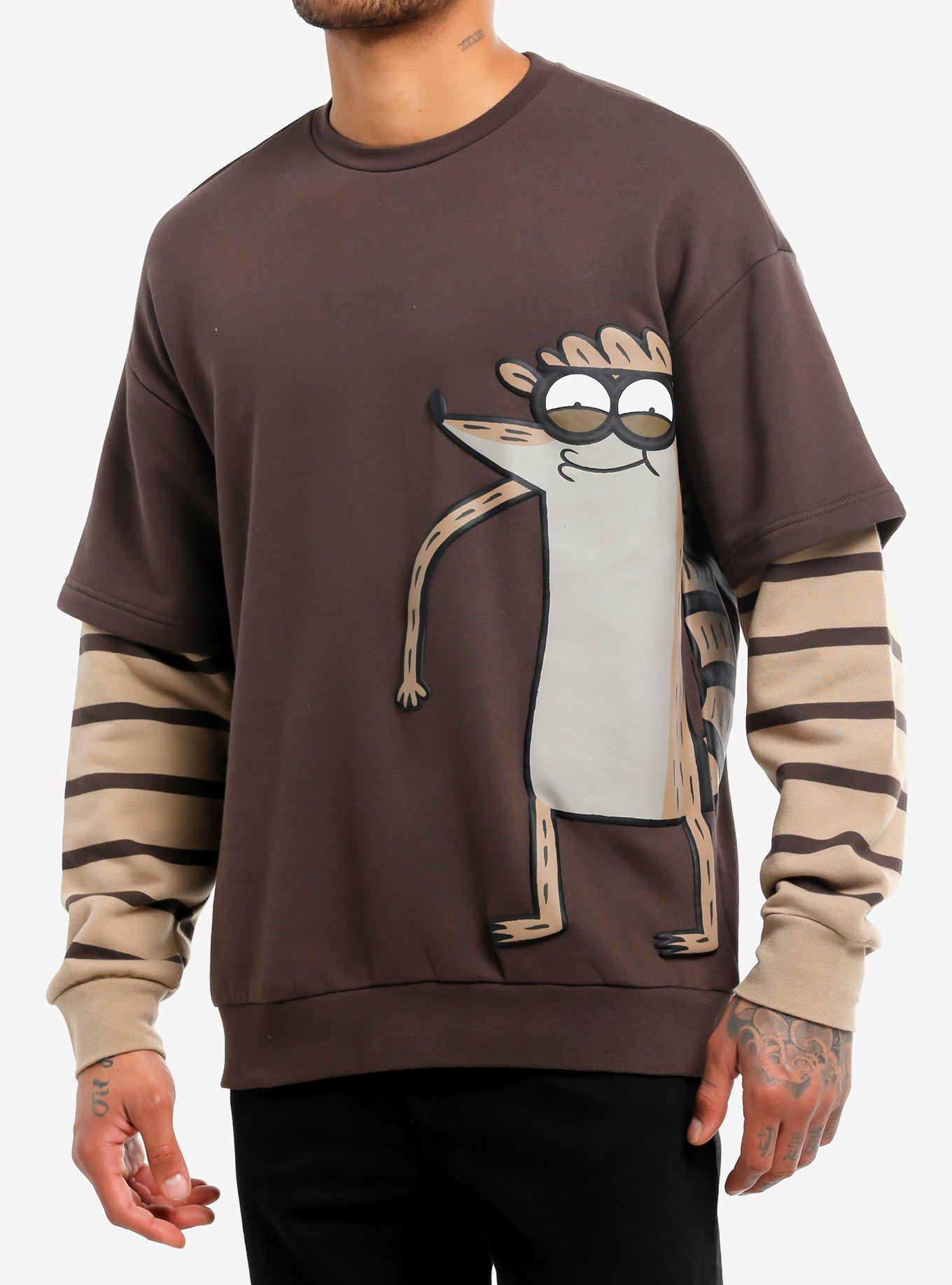 Regular Show Rigby Stripe Twofer Sweatshirt, MULTI, hi-res