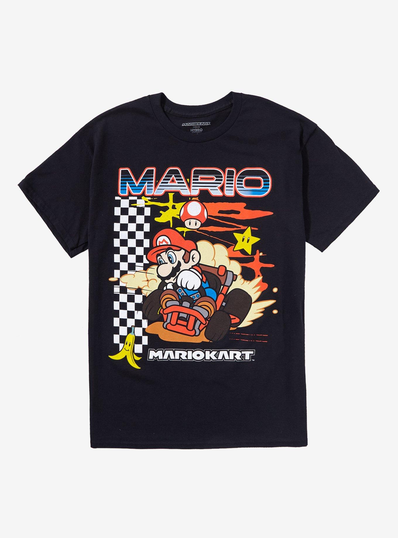 Mario Kart Finish Line Mario T-Shirt, BLACK, hi-res
