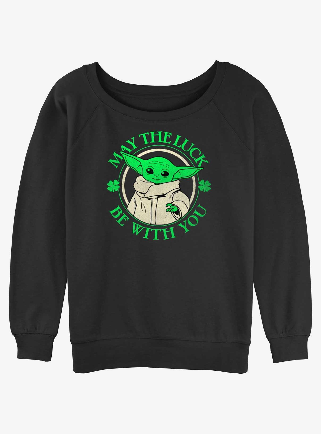 Star Wars The Mandalorian Luck Of The Grogu Girls Slouchy Sweatshirt, BLACK, hi-res
