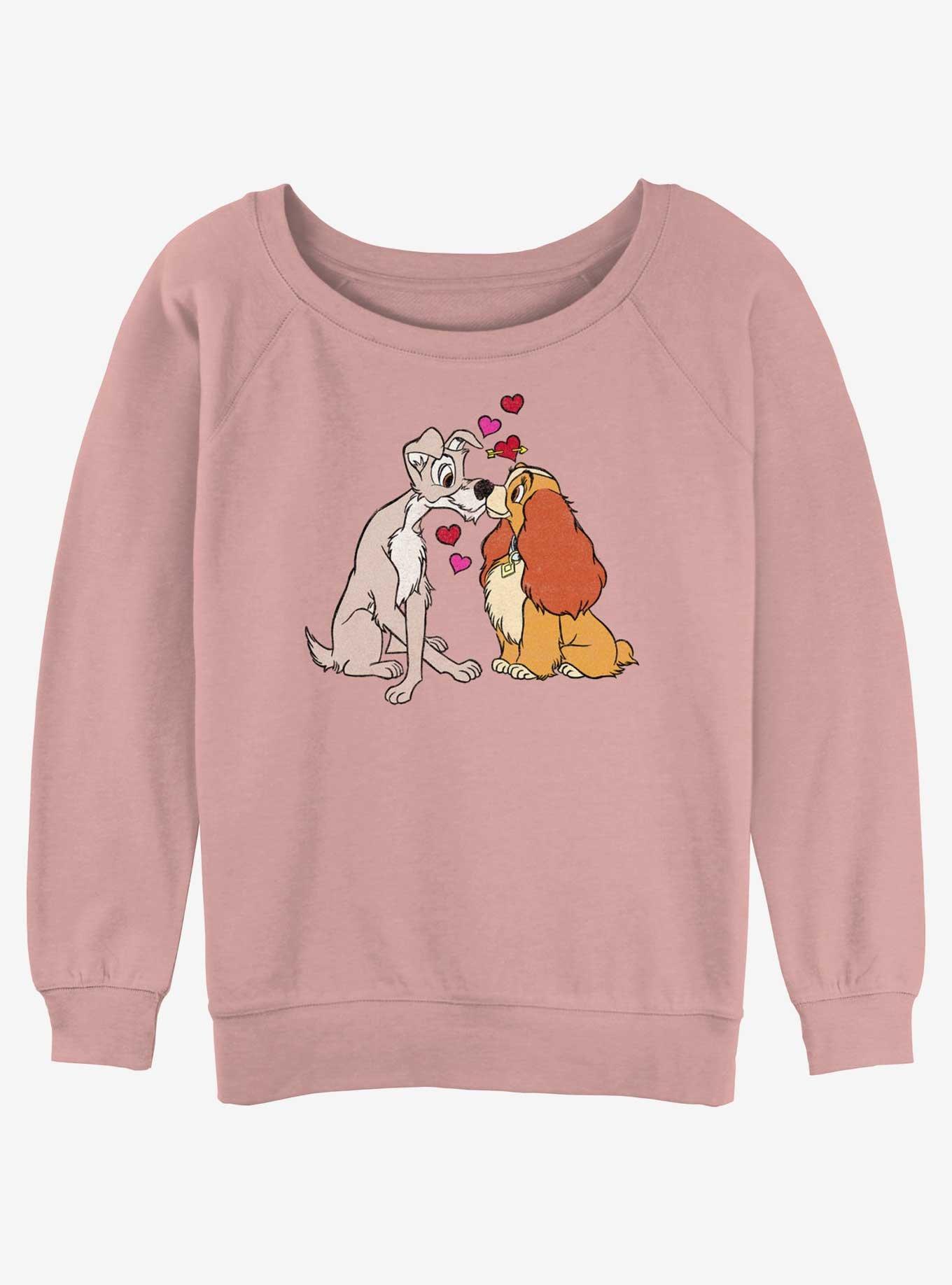 Disney Lady and the Tramp Puppy Love Girls Slouchy Sweatshirt, DESERTPNK, hi-res