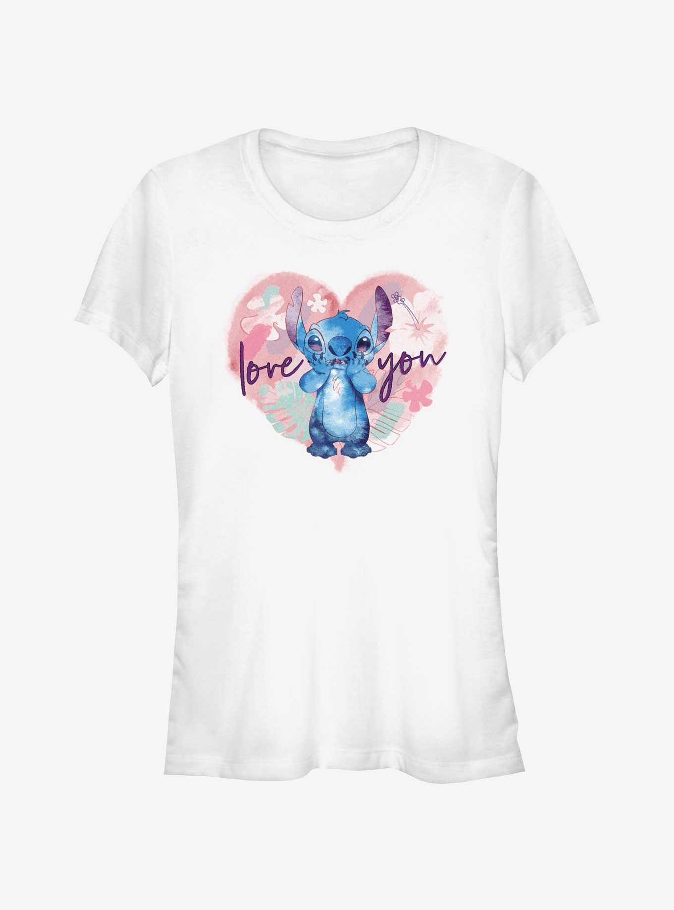 Disney Lilo & Stitch Love You Stitch Girls T-Shirt, WHITE, hi-res