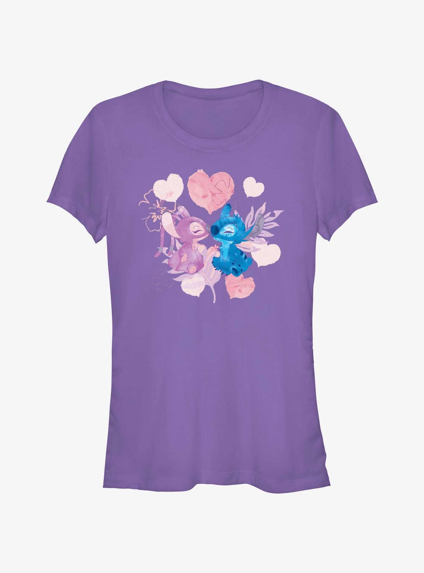 Disney Lilo & Stitch Stitch & Angel Lovers Girls T-Shirt, PURPLE, hi-res