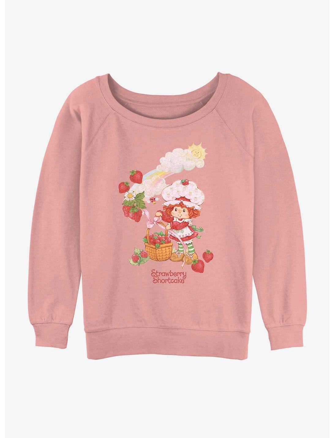 Strawberry Shortcake Strawberry Basket Girls Slouchy Sweatshirt, DESERTPNK, hi-res