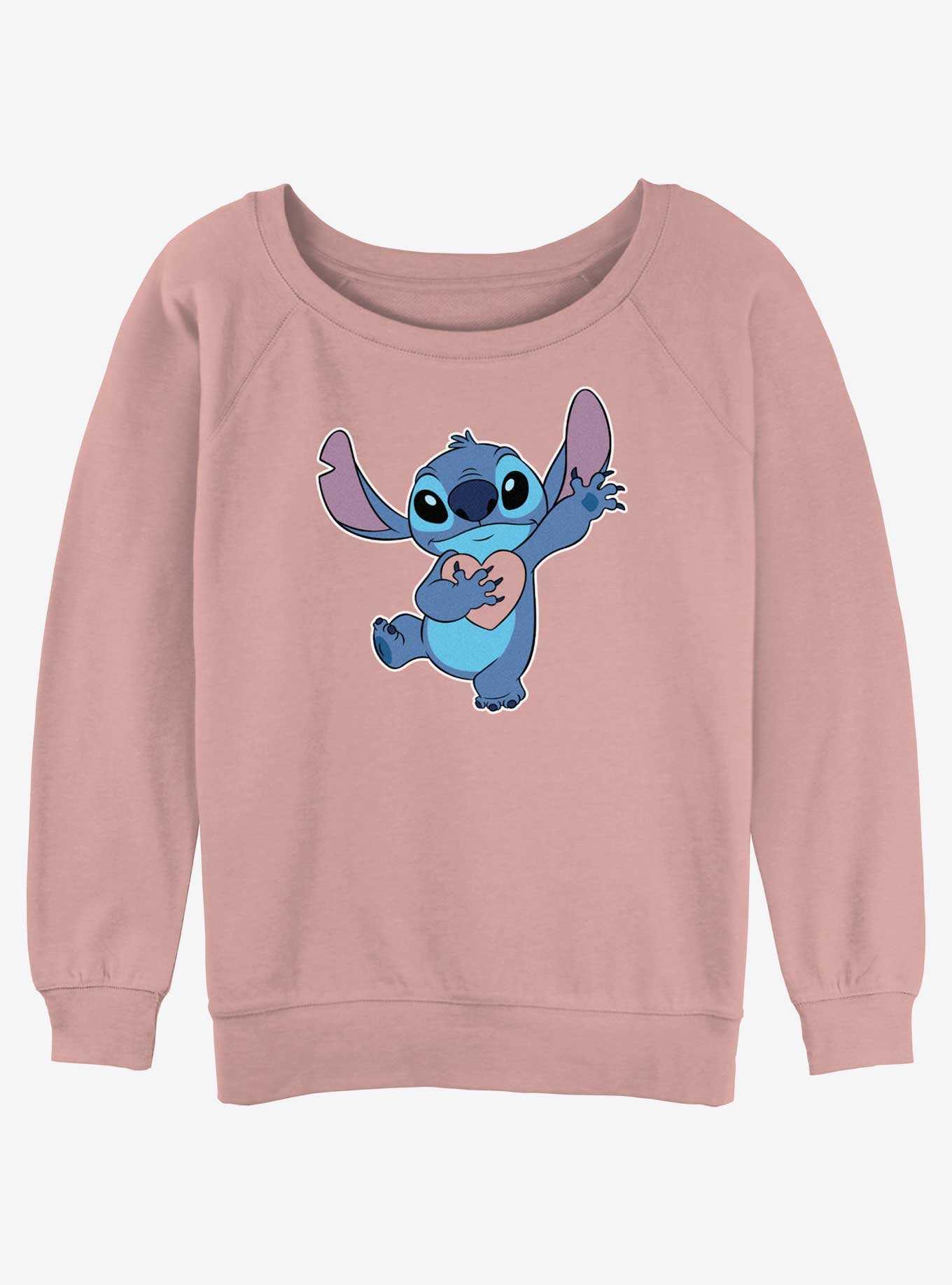 Disney Lilo & Stitch Ohana Heart Girls Slouchy Sweatshirt, , hi-res