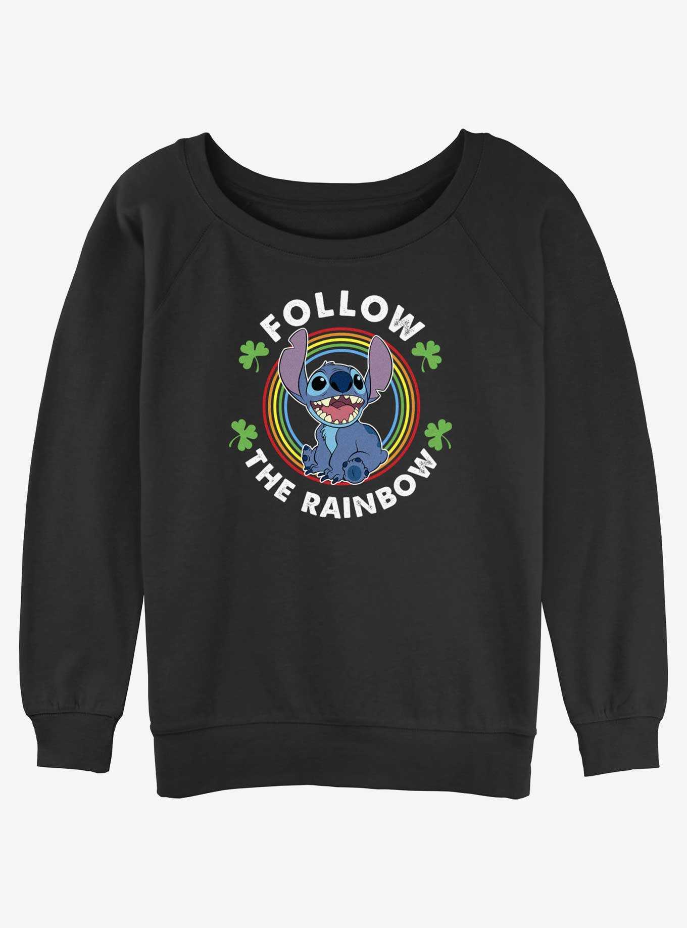 Disney Lilo & Stitch Follow The Rainbow Girls Slouchy Sweatshirt, , hi-res