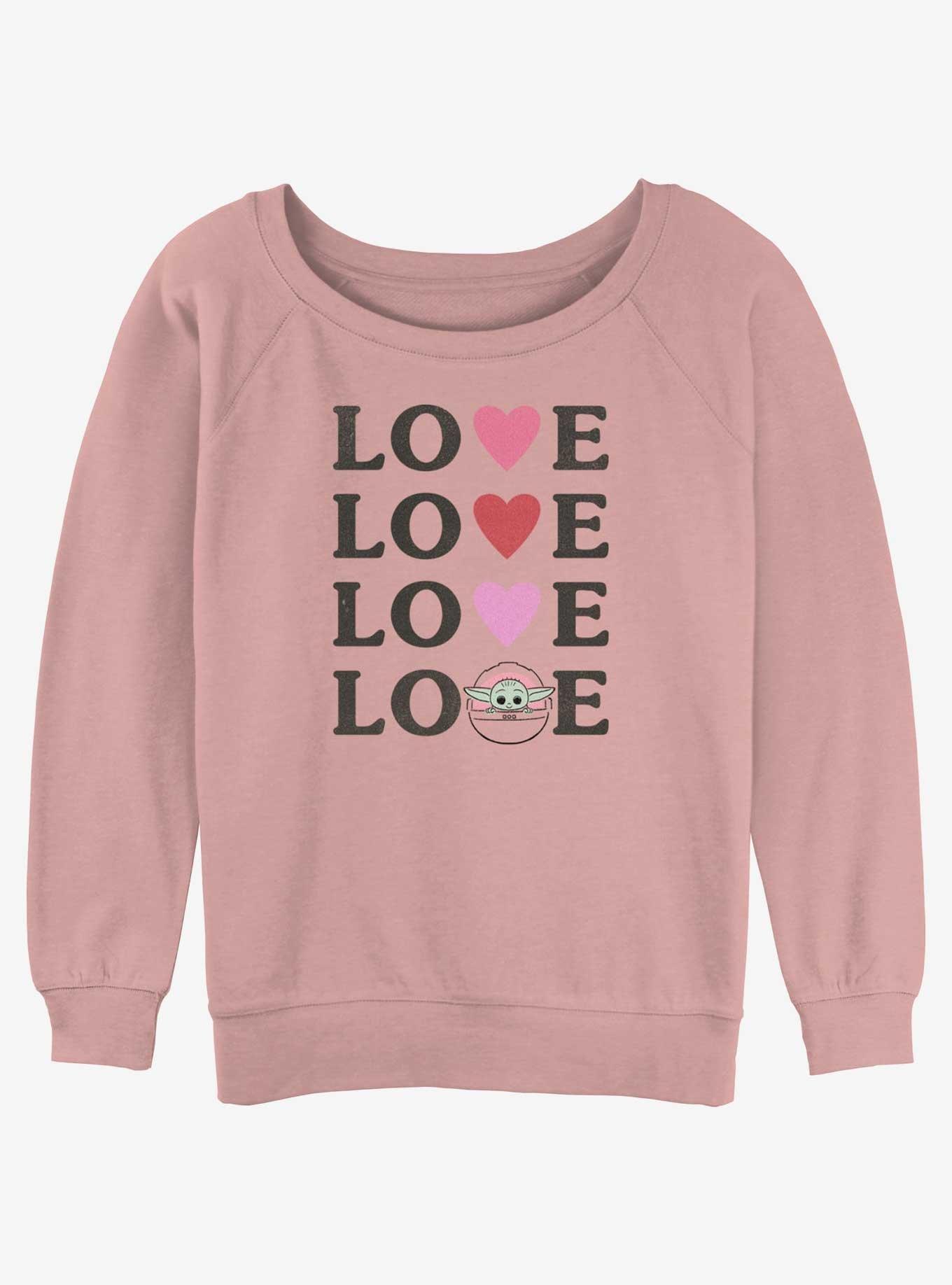 Star Wars The Mandalorian Grogu Love Girls Slouchy Sweatshirt, , hi-res