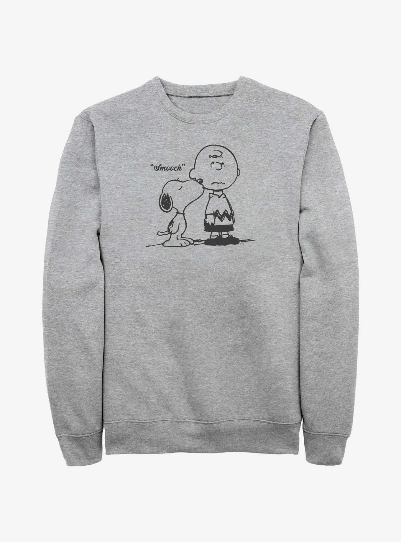 Peanuts Smooch Snoopy & Charlie Brown Sweatshirt - GREY | Hot Topic
