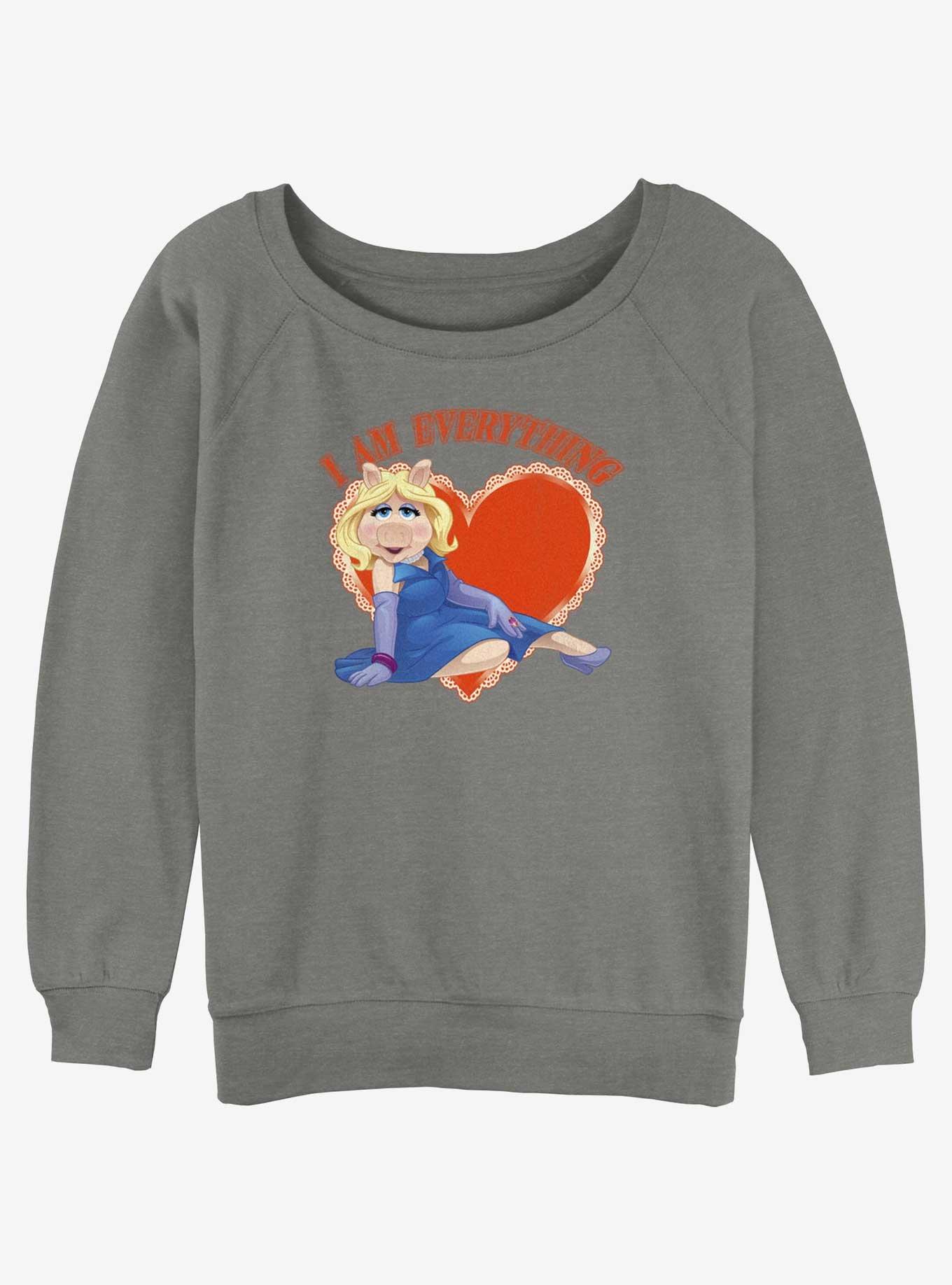 Disney The Muppets Miss Piggy I Am Everything Girls Slouchy Sweatshirt, GRAY HTR, hi-res