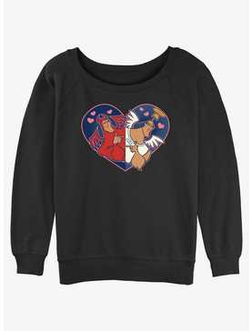 Disney The Emperor's New Groove Kronk Angel & Devil Heart Girls Slouchy Sweatshirt, , hi-res