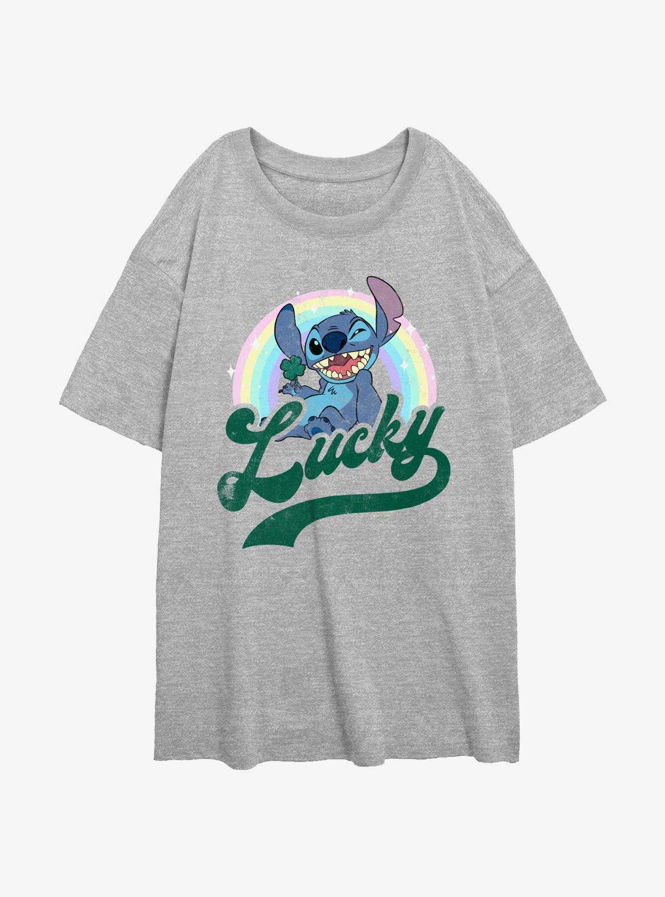 Disney Lilo & Stitch Lucky Rainbow Girls Oversized T-Shirt, , hi-res