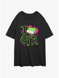 Invader ZIM Love Gir Girls Oversized T-Shirt, BLACK, hi-res