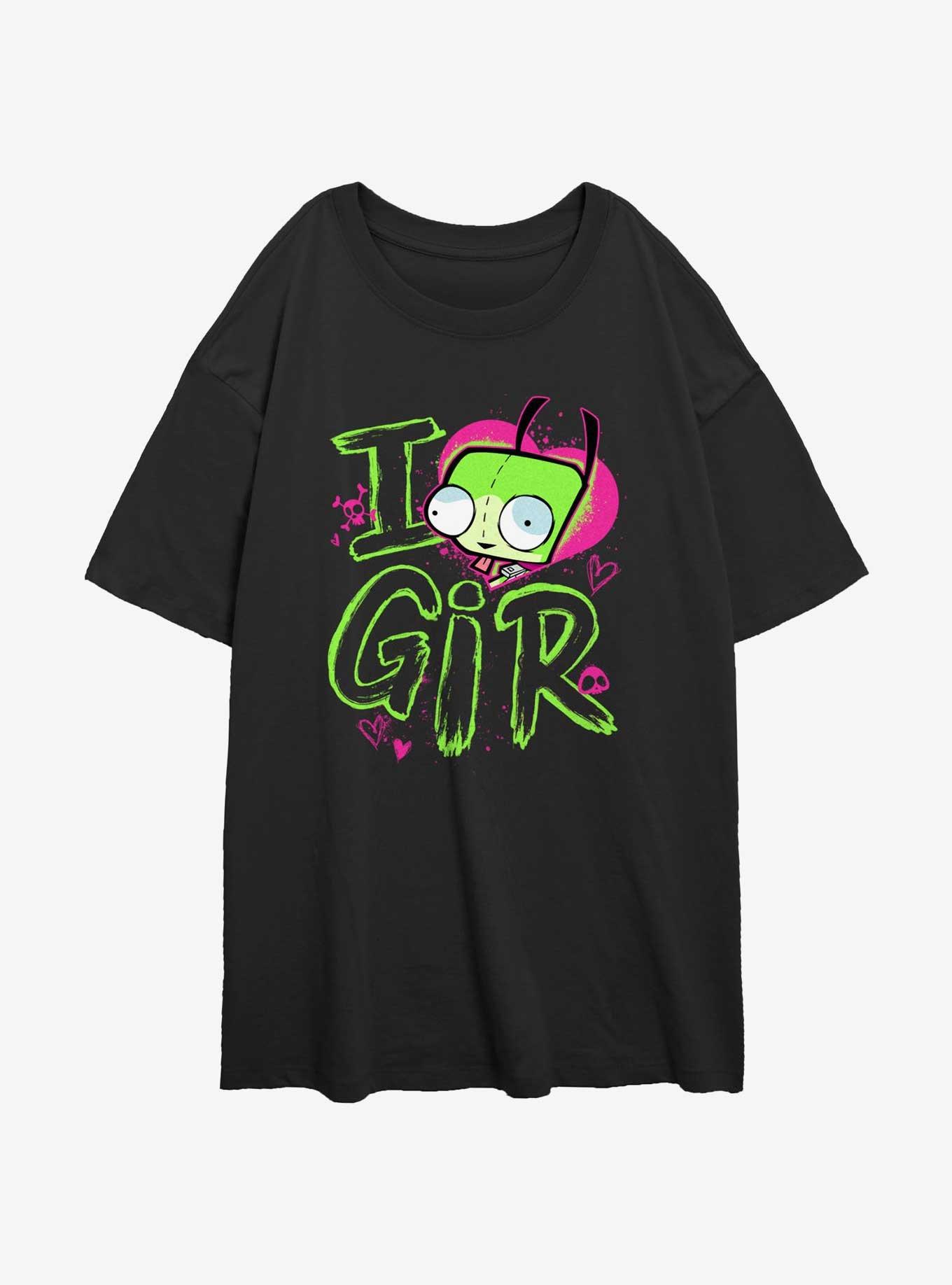 Invader ZIM Love Gir Girls Oversized T-Shirt, BLACK, hi-res