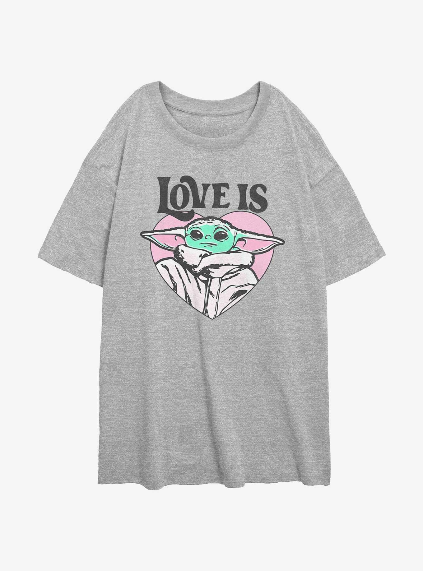 Star Wars The Mandalorian Love Is Grogu Girls Oversized T-Shirt