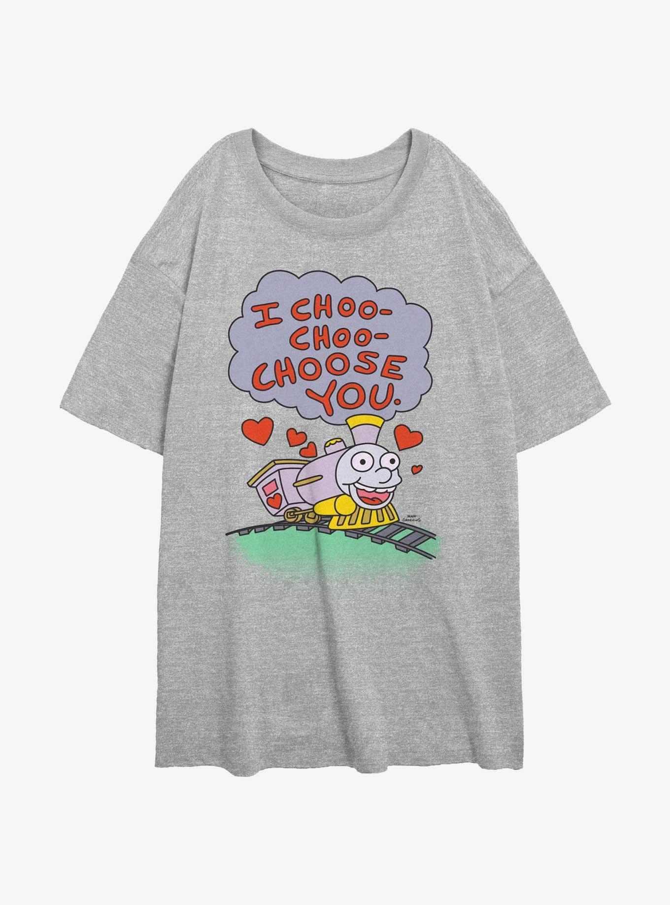 The Simpsons Choo-Choose You Girls Oversized T-Shirt, ATH HTR, hi-res