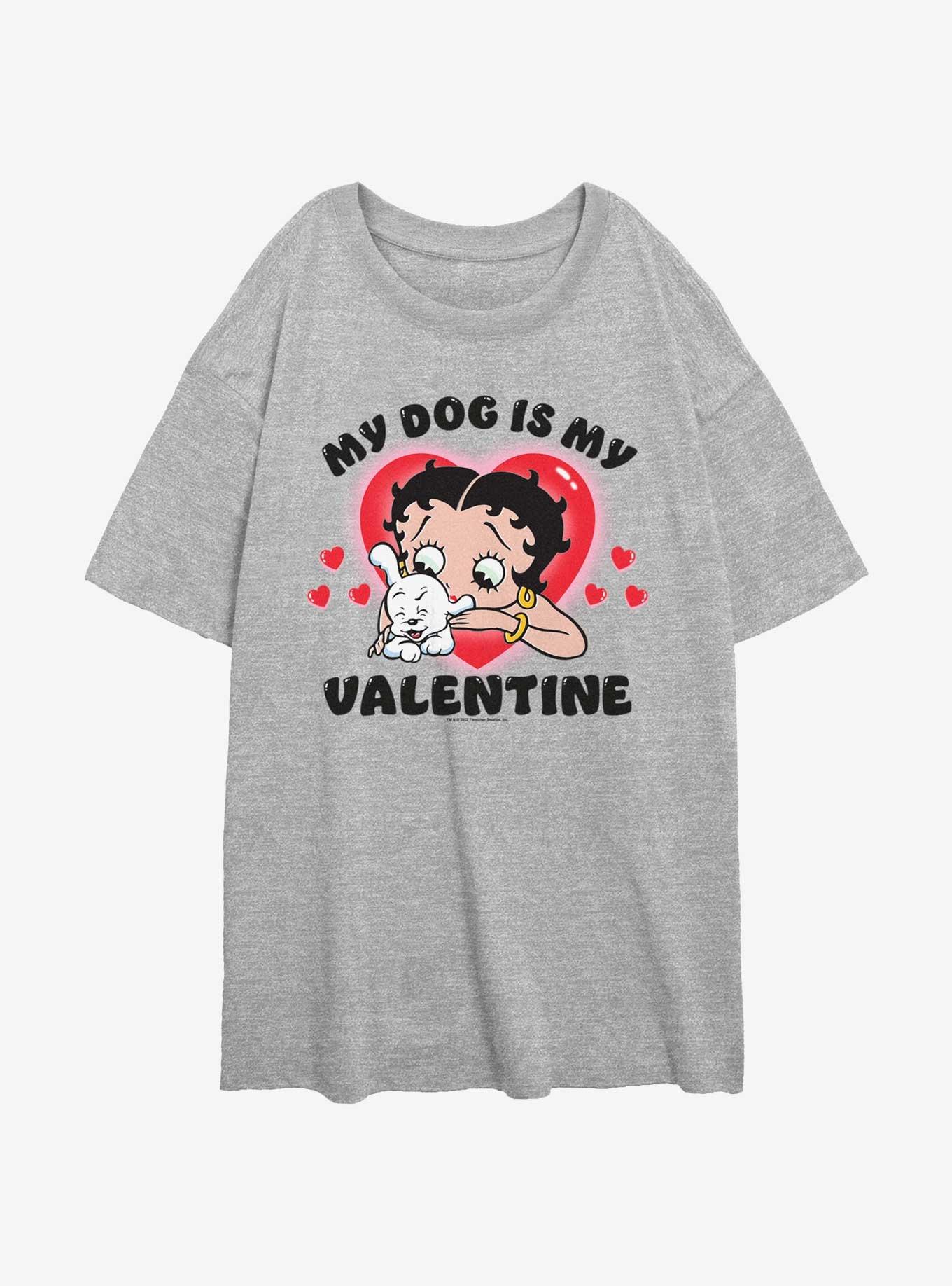 Betty Boop Valentines Dog Girls Oversized T-Shirt, , hi-res