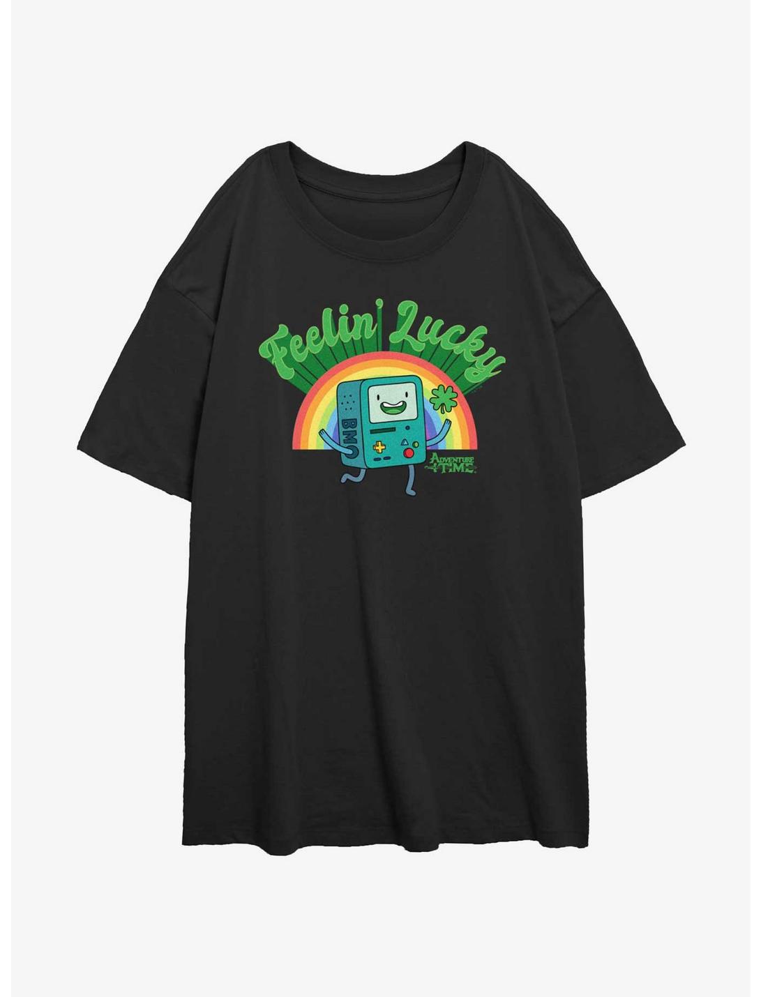 Adventure Time Lucky BMO Girls Oversized T-Shirt, BLACK, hi-res