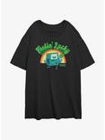 Adventure Time Lucky BMO Girls Oversized T-Shirt, BLACK, hi-res